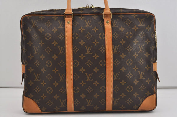 Authentic Louis Vuitton Monogram Porte Documents Voyage M53361 Briefcase 1107I