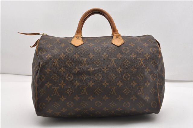 Authentic Louis Vuitton Monogram Speedy 35 Hand Boston Bag M41524 LV 1109G