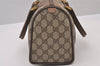 Authentic GUCCI Web Sherry Line Hand Boston Bag GG PVC Leather Brown 1109I