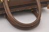 Authentic GUCCI Web Sherry Line Hand Boston Bag GG PVC Leather Brown 1109I