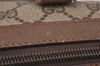 Authentic GUCCI Web Sherry Line Hand Boston Bag GG PVC Leather Brown 1109I