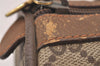 Authentic GUCCI Web Sherry Line Hand Boston Bag GG PVC Leather Brown 1109I