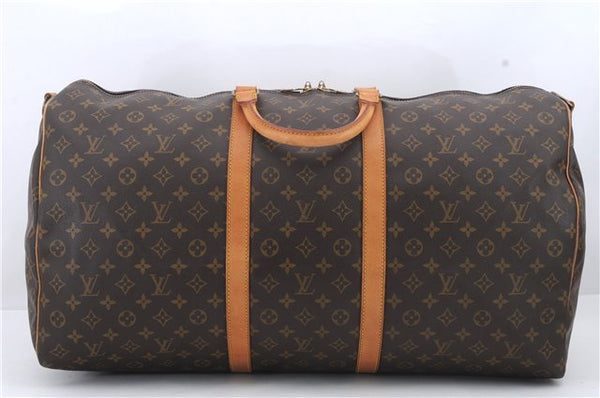 Auth Louis Vuitton Monogram Keepall Bandouliere 60 Boston Bag M41412 LV 1110D
