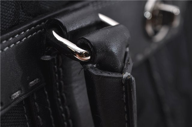 Authentic COACH Signature Shoulder Hand Bag Canvas Leather 11589 Black 1111F