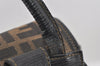 Authentic FENDI Vintage Zucca Backpack Purse Canvas Leather Brown 1111I