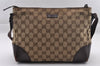 Authentic GUCCI Shoulder Cross Body Bag GG Canvas Leather 114273 Brown 1112I