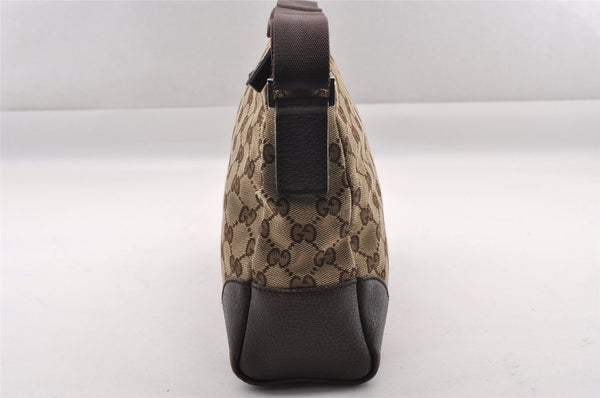 Authentic GUCCI Shoulder Cross Body Bag GG Canvas Leather 114273 Brown 1112I