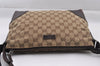 Authentic GUCCI Shoulder Cross Body Bag GG Canvas Leather 114273 Brown 1112I