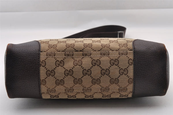 Authentic GUCCI Shoulder Cross Body Bag GG Canvas Leather 114273 Brown 1112I