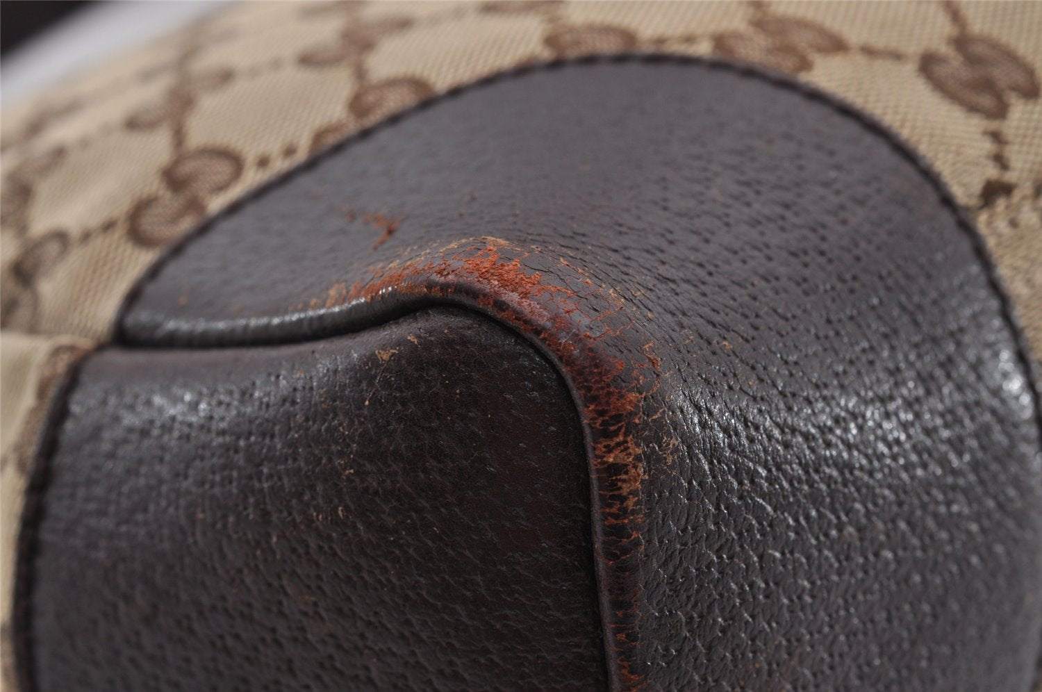 Authentic GUCCI Shoulder Cross Body Bag GG Canvas Leather 114273 Brown 1112I