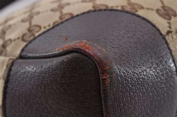 Authentic GUCCI Shoulder Cross Body Bag GG Canvas Leather 114273 Brown 1112I