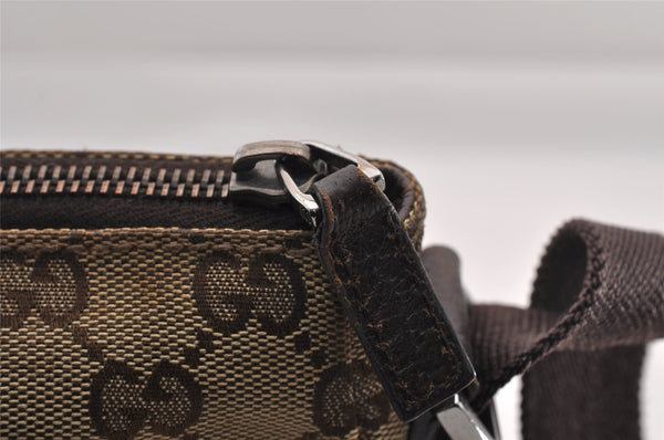 Authentic GUCCI Shoulder Cross Body Bag GG Canvas Leather 114273 Brown 1112I