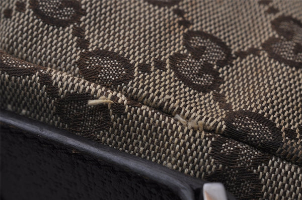 Authentic GUCCI Shoulder Cross Body Bag GG Canvas Leather 114273 Brown 1112I