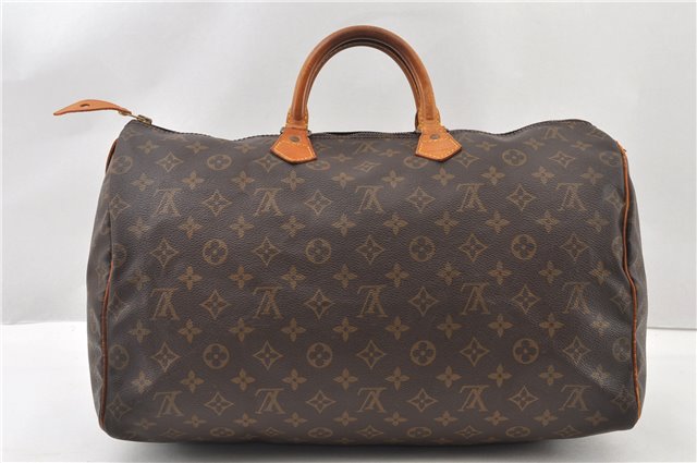 Authentic Louis Vuitton Monogram Speedy 40 Hand Boston Bag M41522 LV 1113G