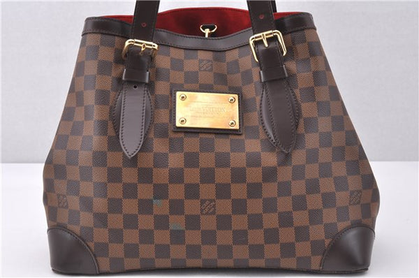 Authentic Louis Vuitton Damier Hampstead MM Shoulder Tote Bag N51204 LV 1114F