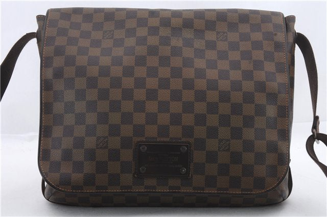 Auth Louis Vuitton Damier Brooklyn MM Shoulder Cross Body Bag N51211 LV 1115D