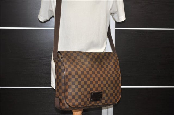 Auth Louis Vuitton Damier Brooklyn MM Shoulder Cross Body Bag N51211 LV 1115D