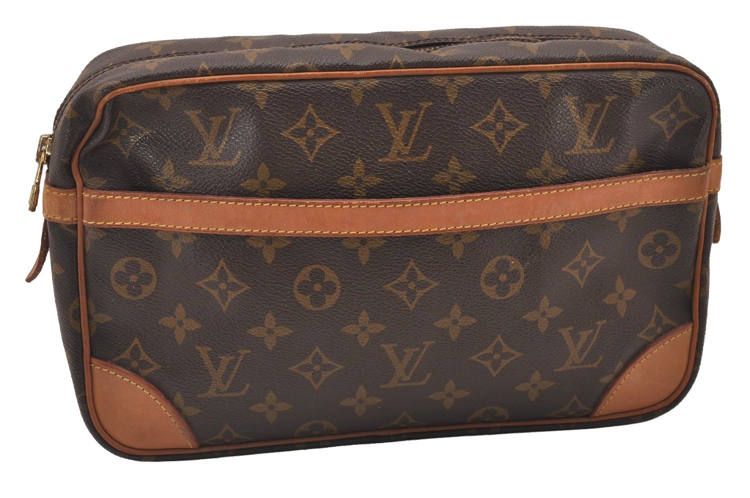 Authentic Louis Vuitton Monogram Compiegne 28 Clutch Hand Bag M51845 LV 1115I