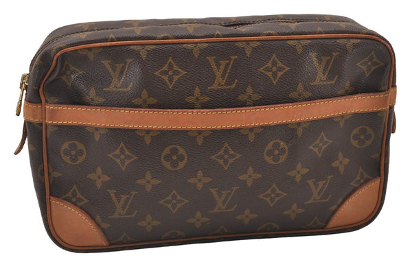 Authentic Louis Vuitton Monogram Compiegne 28 Clutch Hand Bag M51845 LV 1115I