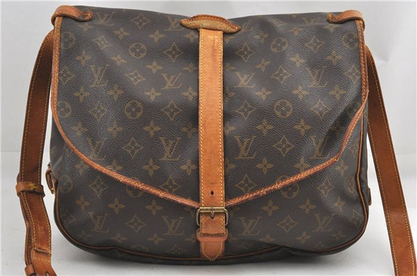Authentic Louis Vuitton Monogram Saumur 35 Shoulder Cross Bag M42254 LV 1116G