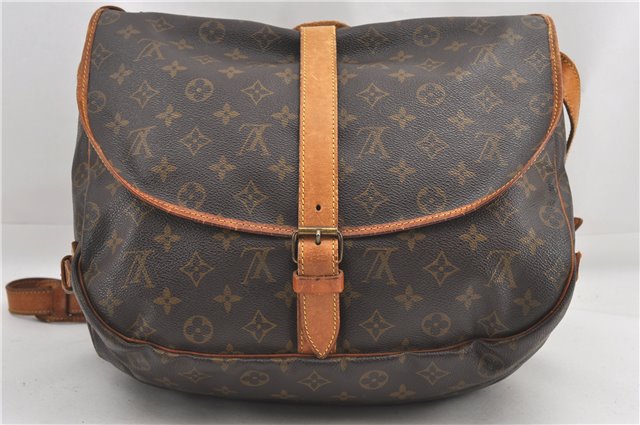 Authentic Louis Vuitton Monogram Saumur 35 Shoulder Cross Bag M42254 LV 1116G
