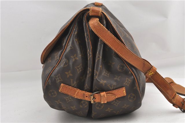 Authentic Louis Vuitton Monogram Saumur 35 Shoulder Cross Bag M42254 LV 1116G