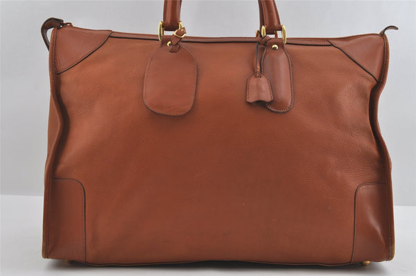 Authentic GUCCI Vintage Travel Boston Bag Leather Brown 1116I