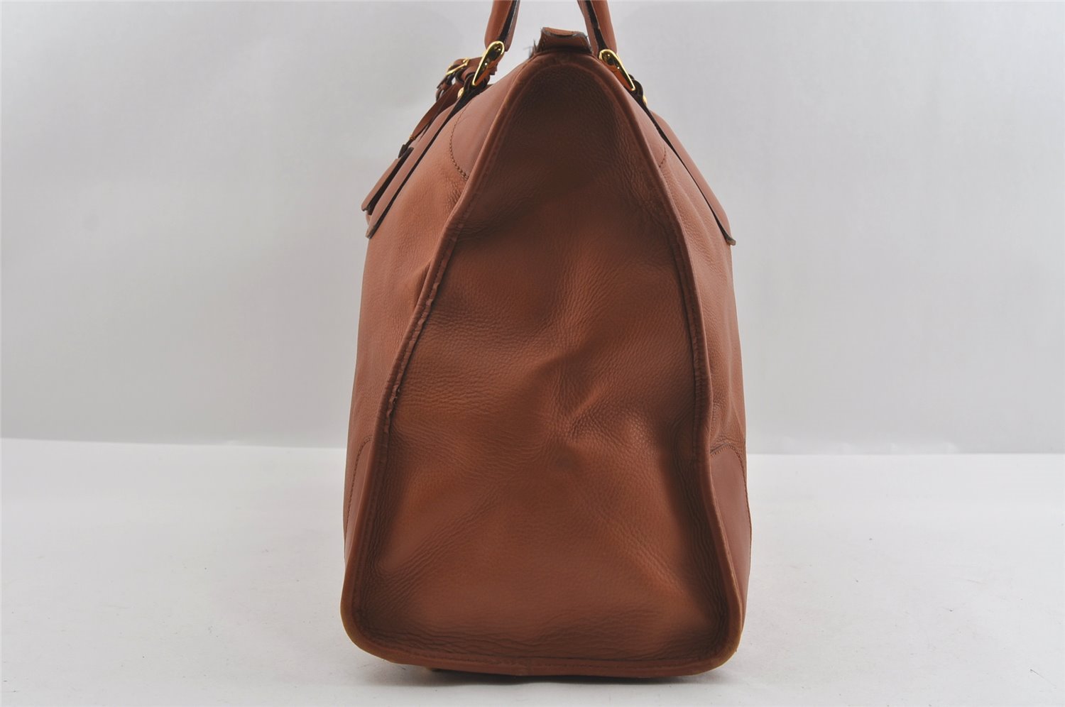 Authentic GUCCI Vintage Travel Boston Bag Leather Brown 1116I