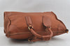 Authentic GUCCI Vintage Travel Boston Bag Leather Brown 1116I