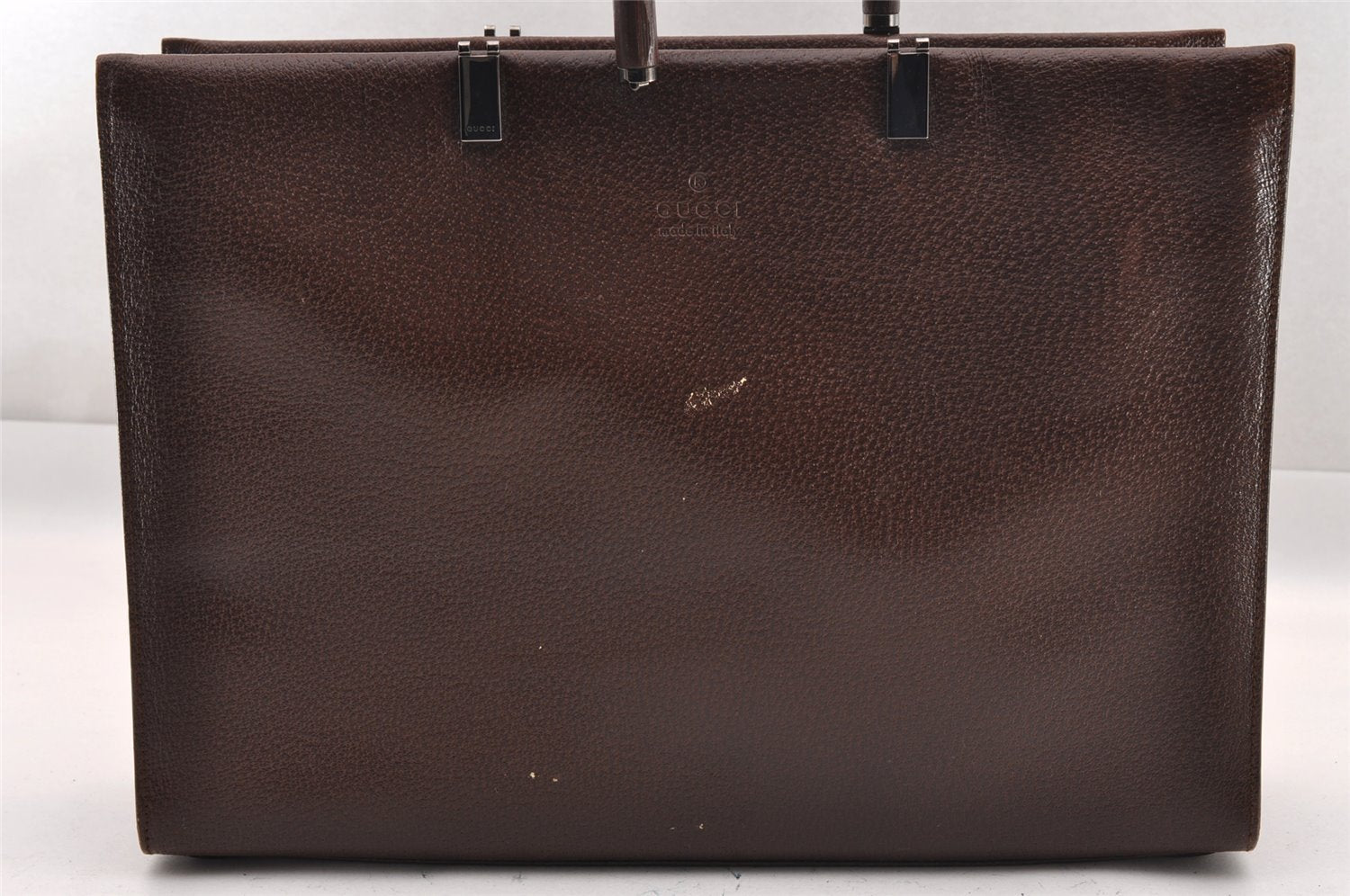 Authentic GUCCI Bamboo 2way Hand Tote Bag Leather 0021034 Brown Junk 1117I