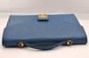 Authentic Louis Vuitton Epi Porte Documents Bandouliere SPO Briefcase Blue 1120I