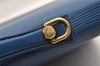 Authentic Louis Vuitton Epi Porte Documents Bandouliere SPO Briefcase Blue 1120I