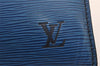 Authentic Louis Vuitton Epi Porte Documents Bandouliere SPO Briefcase Blue 1120I