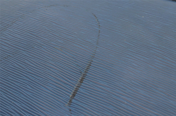 Authentic Louis Vuitton Epi Porte Documents Bandouliere SPO Briefcase Blue 1120I