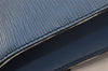 Authentic Louis Vuitton Epi Porte Documents Bandouliere SPO Briefcase Blue 1120I