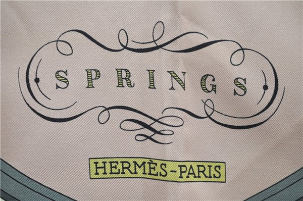 Authentic HERMES Carre 90 Scarf "SPRINGS" Silk Pink 1121D