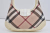 Authentic BURBERRY Nova Check Shoulder Hand Bag Purse PVC Enamel Beige 1123I