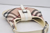 Authentic BURBERRY Nova Check Shoulder Hand Bag Purse PVC Enamel Beige 1123I