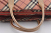 Authentic BURBERRY BLUE LABEL Check Hand Bag Purse Nylon Leather Pink 1124I