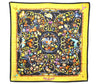 Auth HERMES Carre 90 Scarf "PIERRES d'ORIENT et d'OCCIDENT" Silk Black 1125D