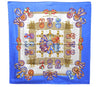 Authentic HERMES Carre 90 Scarf "LES RUBANS DU CHEVAL" Silk Blue 1127D