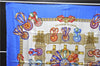 Authentic HERMES Carre 90 Scarf "LES RUBANS DU CHEVAL" Silk Blue 1127D