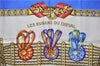 Authentic HERMES Carre 90 Scarf "LES RUBANS DU CHEVAL" Silk Blue 1127D