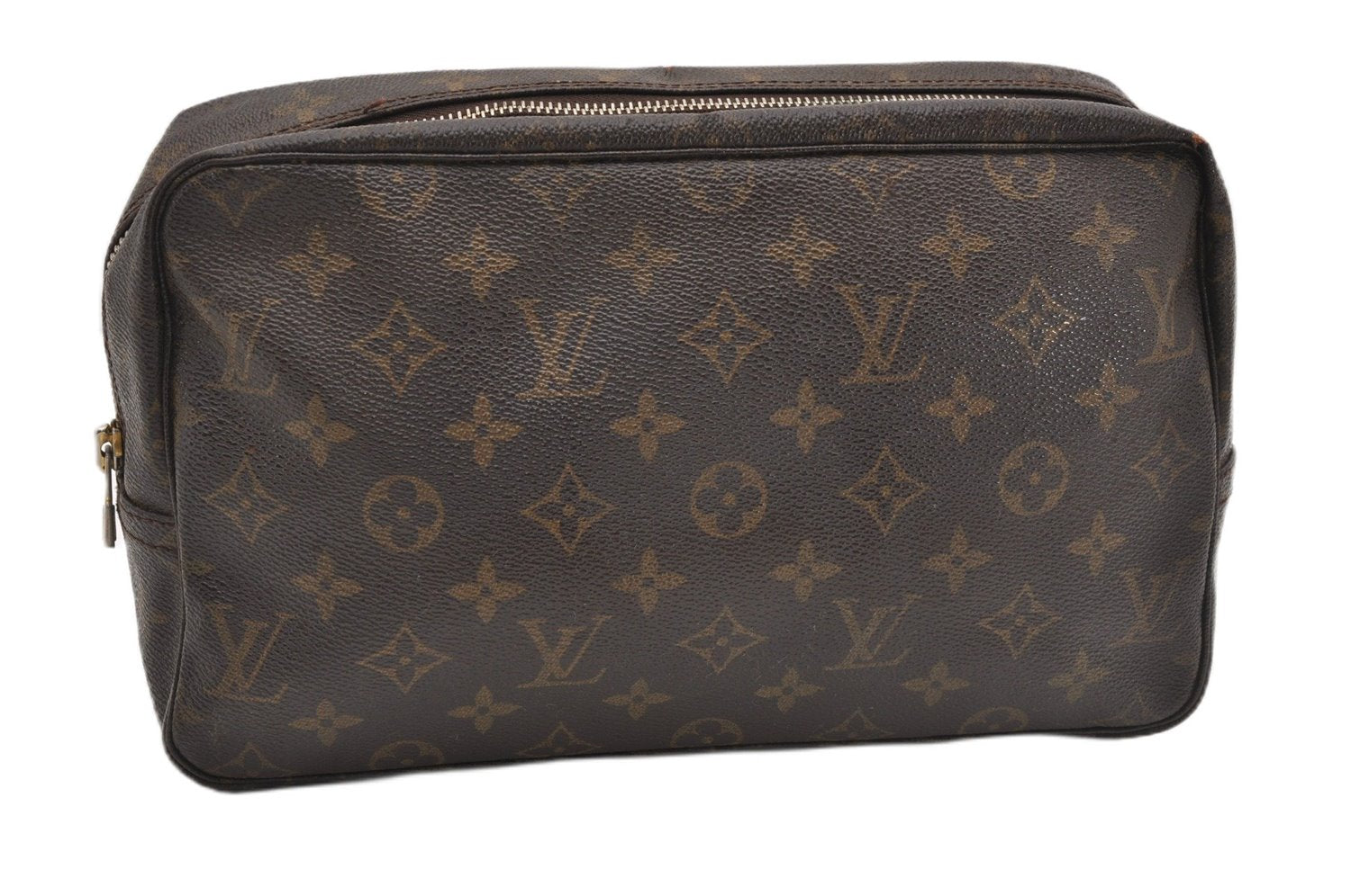 Auth Louis Vuitton Monogram Trousse Toilette 28 Clutch Hand Bag M47522 LV 1127G