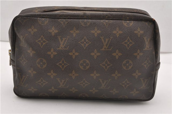 Auth Louis Vuitton Monogram Trousse Toilette 28 Clutch Hand Bag M47522 LV 1127G