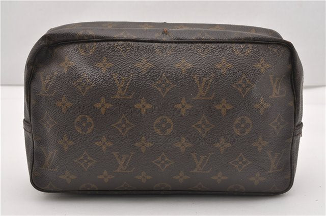 Auth Louis Vuitton Monogram Trousse Toilette 28 Clutch Hand Bag M47522 LV 1127G