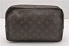 Auth Louis Vuitton Monogram Trousse Toilette 28 Clutch Hand Bag M47522 LV 1127G