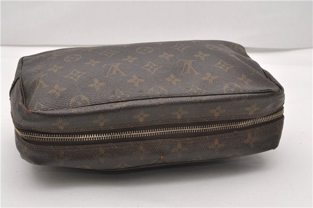 Auth Louis Vuitton Monogram Trousse Toilette 28 Clutch Hand Bag M47522 LV 1127G