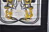 Authentic HERMES Carre 90 Scarf "BRIDES de GALA par" Silk Black 1128D