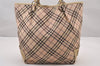 Authentic BURBERRY BLUE LABEL Check Tote Hand Bag Nylon Leather Pink 1128I